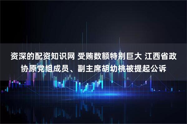 资深的配资知识网 受贿数额特别巨大 江西省政协原党组成员、副主席胡幼桃被提起公诉